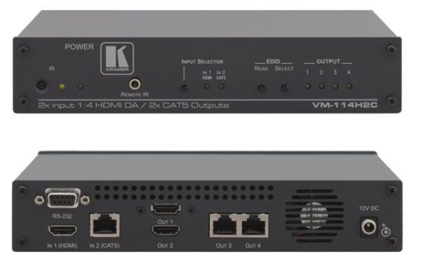 Kramer VM-114H2C 2x1:4 (2 HDMI & 2 Twisted PairTransmitter) Distribution Amp - Kramer Electronics USA, Inc.
