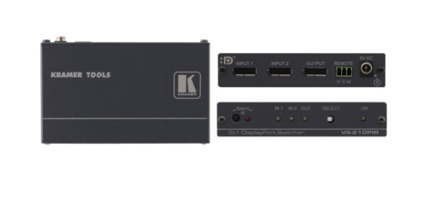 Kramer VS-21DP-IR 2x1 DisplayPort Switcher with IR - Kramer Electronics USA, Inc.