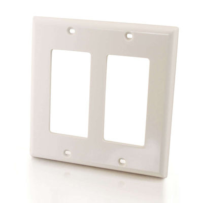 C2G 3728 Decorative 1-Gang Wall Plate - White - C2G