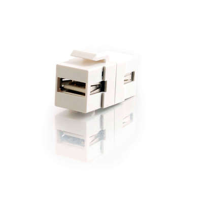 C2G 28748 Snap-In USB A/A Female Keystone Insert Module - White - C2G