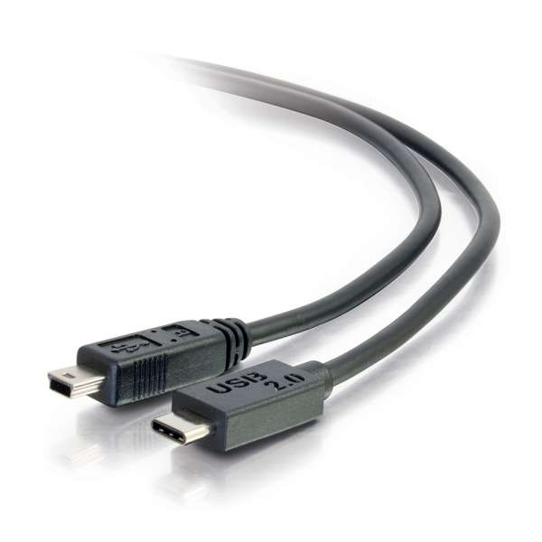 C2G 6ft USB 2.0 USB-C To USB Mini-B Cable M/M - Black - C2G