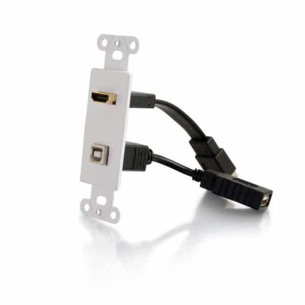 C2G 39702 HDMI & USB Pass-Through Decora Style Wall Plate - White - C2G