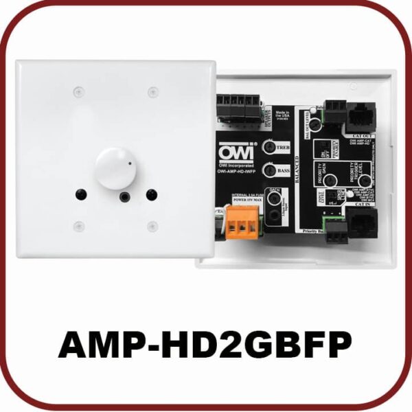 OWI AMP-HD-2GBFP Amplifier With Cat-5 Connector For Use In A UL-Listed, 2-Gang Box For Compatible Owi Speakers - OWI