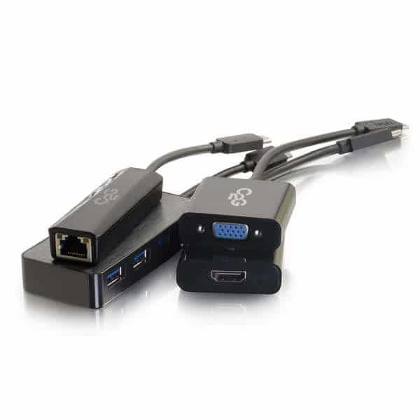 C2G 30002 USB-C to HDMI®, VGA, Ethernet, or USB-A Adapter Kit for Chromebook™ Pixel - C2G