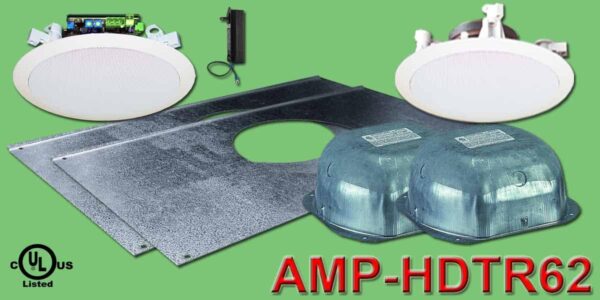OWI AMP-HDTR62 Three Source, Integratable, 6" Amplified, In Ceiling Speakers with Transformer (Two Speaker Package) - OWI