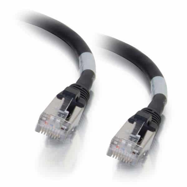 C2G 00719 20ft Cat6a Snagless Shielded Ethernet Network Cable - Black -