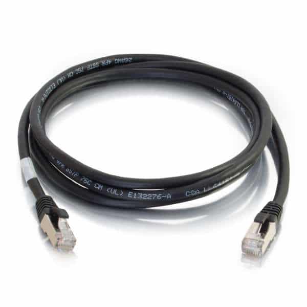 C2G 00711 6ft Cat6a Snagless Shielded Ethernet Network Cable - Black -