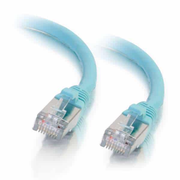 C2G 00740 1ft Cat6a Snagless Shielded Ethernet Network Cable - Aqua - C2G