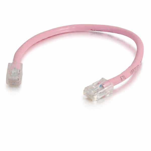 C2G 04253 1ft Cat6 Non-Booted Unshielded Ethernet Network Cable - Pink - C2G