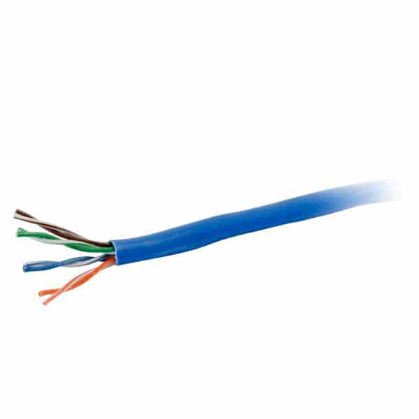 C2G 56000 500ft Cat5e Bulk Unshielded (UTP) Ethernet Network Cable with Solid Conductors - Plenum CMP-Rated - Blue - C2G