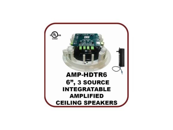 OWI AMP-HDTR61 Three Source, Integratable, 6" Amplified, In Ceiling Speakers with Transformer (One Speaker Package) - OWI