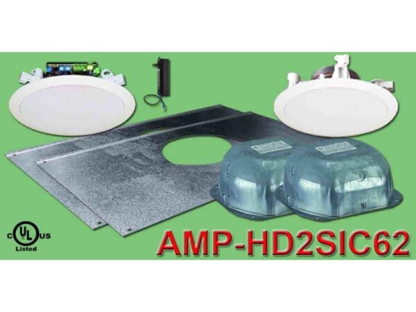 OWI AMP-HD2SIC62 Three Source, Integratable, 6" Amplified, In Ceiling Speakers (Two Speaker Package) - OWI
