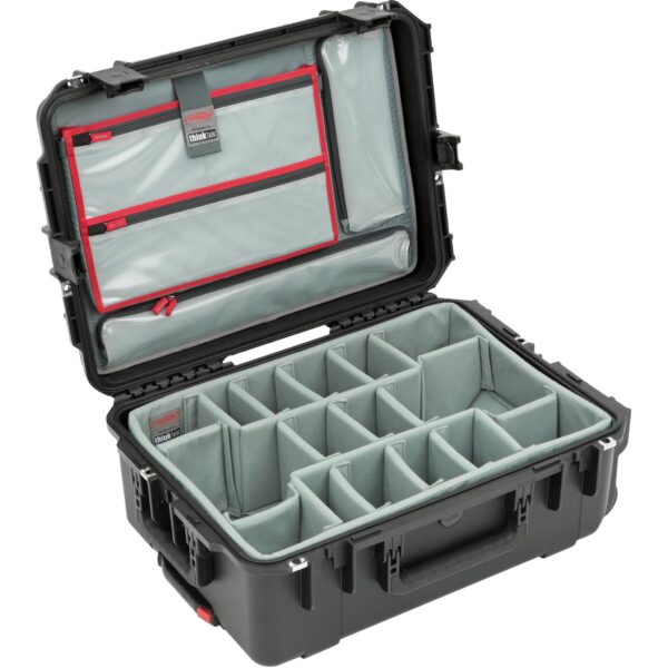SKB iSeries 2215-8 Waterproof Utility Case with Wheels, Think Tank Photo Dividers, and Lid Organizer (Black) - SKB