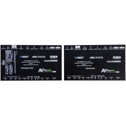 AVPro Edge AC-EX100-444-KIT-GEN2 4K HDMI 2.0 over HDBaseT Extender Transmitter & Receiver Kit (330') -