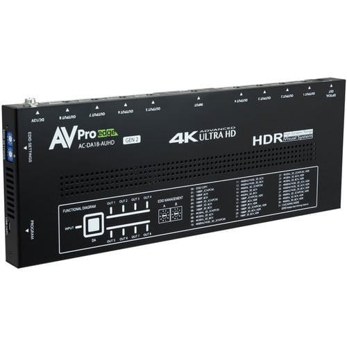 AVPro Edge AC-DA18-AUHD-GEN2 1x8 HDMI Distribution Amplifier - AVPro