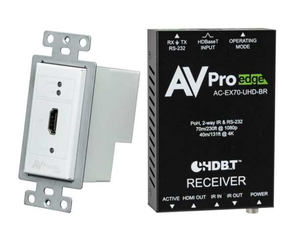 AVPro Edge AC-CXWP-HDMO-BKT HDMI over HDBaseT Wall Plate Transmitter & Receiver Basic Kit (White) -