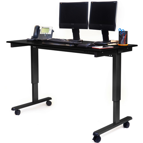 Luxor 60" Electric Standing Desk (Black Oak, Black Frame) - Luxor