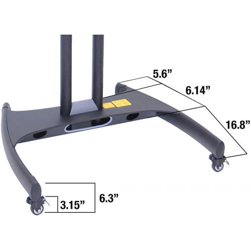 Luxor FP1000 Height-Adjustable Rolling TV Stand - Luxor