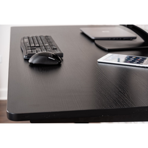 Luxor 60" Crank Adjustable Stand-Up Desk (Black Oak Desk, Black Frame) - Luxor