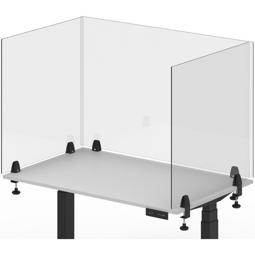 Luxor Reclaim Acrylic Desk Divider with Clamp-On Tabletop/Desk Mount (24 x 30", Clear) - Luxor