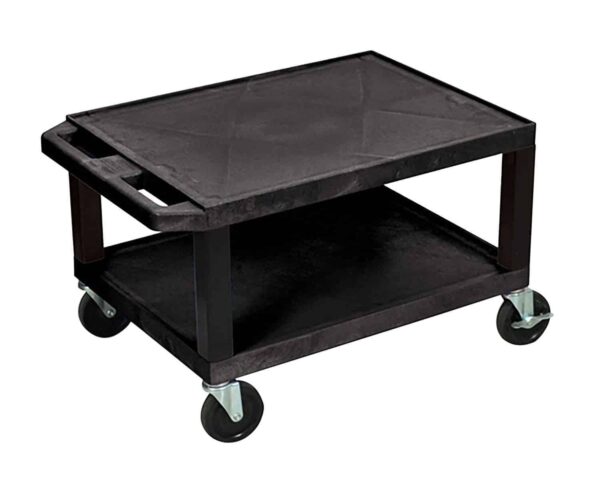 Luxor 16" Tuffy 2-Shelf Utility Cart (16 x 24 x 18", Black) - Luxor