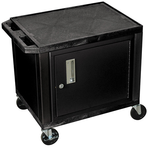 Luxor WT26C2E Tuffy Utility Audio-Visual Cabinet Cart (24 x 18 x 24.5", Black) - Luxor