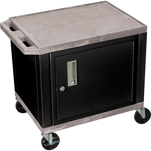 Luxor 24.5" Tuffy Cart with Cabinet and Electrical Assembly (Gray) - Luxor