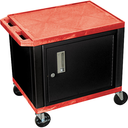 Luxor 24.5" Tuffy Cart with Cabinet and Electrical Assembly (Red) - Luxor