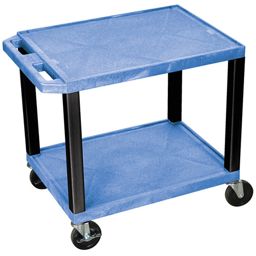 Luxor WT26BUE-B Tuffy Open Shelf A/V Cart (24.5 x 24 x 18") (Blue with Black Legs) - Luxor