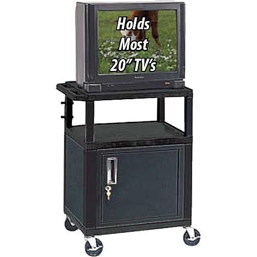 Luxor WT34C2E Tuffy A/V Cabinet Cart with Two Shelves (34x24x18") (Black) - Luxor