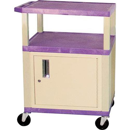 Luxor Tuffy 24 x 34 x 18" (WxHxD) Cart w/ Locking Cabinet (Purple) - Luxor