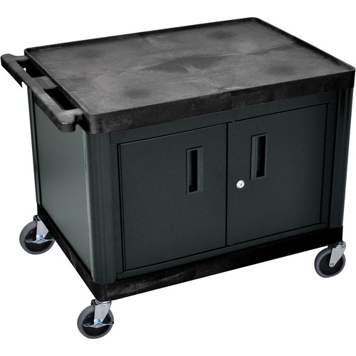 Luxor 27" LP Table 32x24" with Cabinet & 3-Outlet Electric (Black) - Luxor