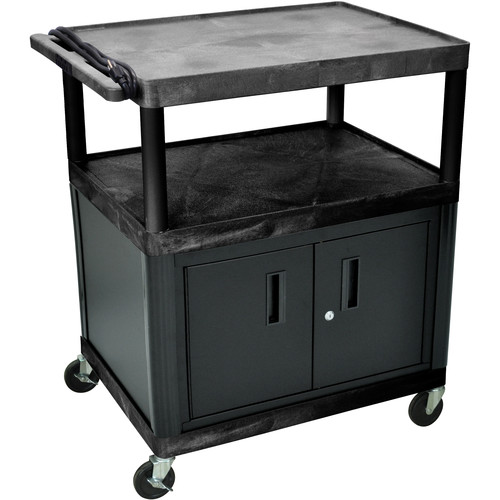 Luxor 40" LP Table 32x24" w/Cabinet & 3-Outlet Electric (Black) -