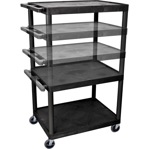 Luxor 27-54" Adjustable Height Extra-Wide LP Table w/Electric (Black) - Luxor