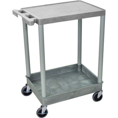 Luxor 18x24" HD Utility Cart/2-Shelf (Gray) - Luxor