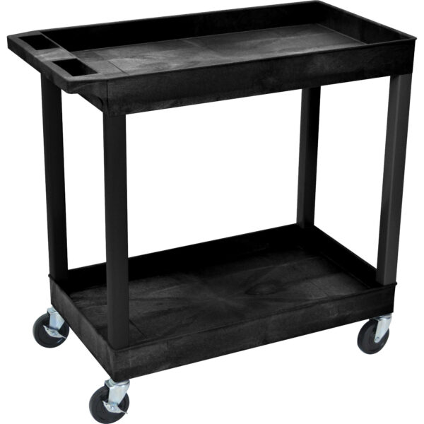 Luxor 32 x 18" Two-Shelf Utility Cart (Black) - Luxor