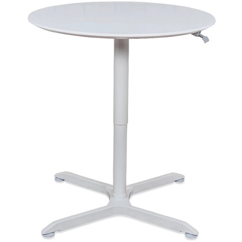 Luxor Pneumatic Height-Adjustable Round Café Table (32", White) - Luxor