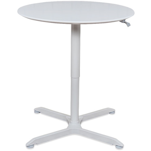 Luxor Pneumatic Height-Adjustable Round Café Table (36", White) -