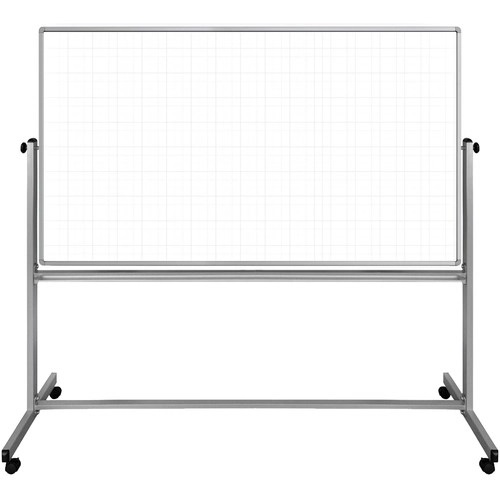 Luxor 72 x 40" Mobile Magnetic Double-Sided Ghost Grid Whiteboard - Luxor