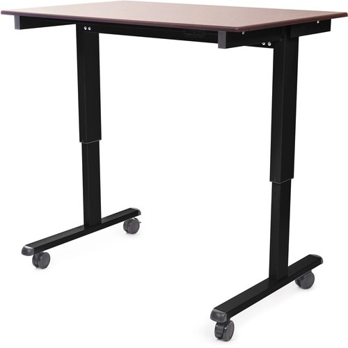 Luxor 48" Electric Standing Desk (Dark Walnut, Black Frame) - Luxor