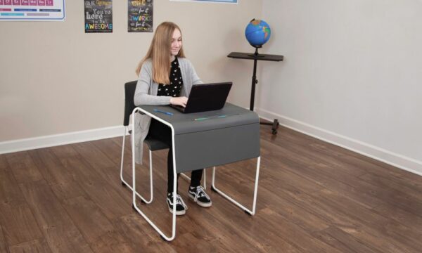 Luxor STUDENT-STK4PK Lightweight Stackable Student Desk and Chair – 4 Pack - Luxor