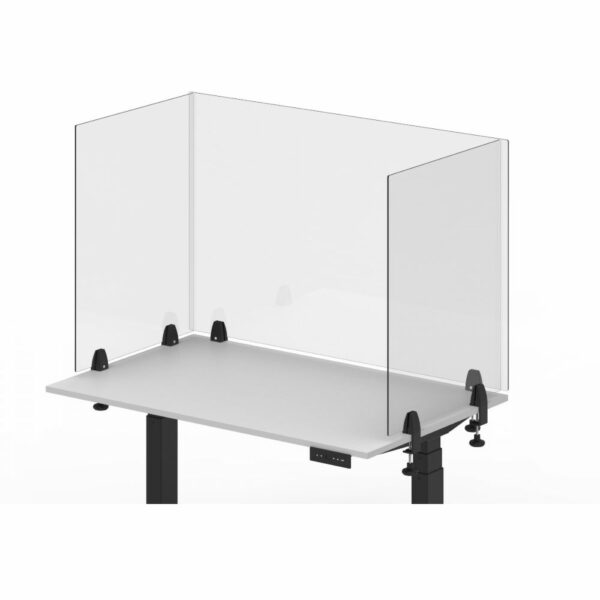 Luxor DIVCL-4830F RECLAIM Acrylic Sneeze Guard Desk Divider - 48" x 30" Clamp-On, Frosted - Luxor