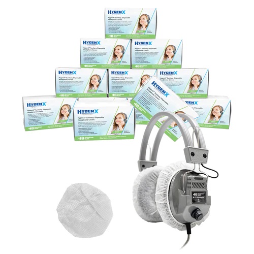 Hamilton HYGENXCP45 HygenX Sanitary Ear Cushion Covers (4.5" White, Master Carton 600 Pairs) For Over-Ear Headphones & Headsets -