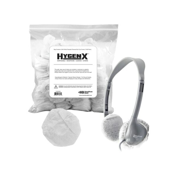 Hamilton X19HSPWHB HygenX Sanitary Ear Cushion Covers (2.5" White, Bulk Bag - 1,000 Pairs) for On-Ear Headphones and Headsets - Hamilton Electronics Corp.