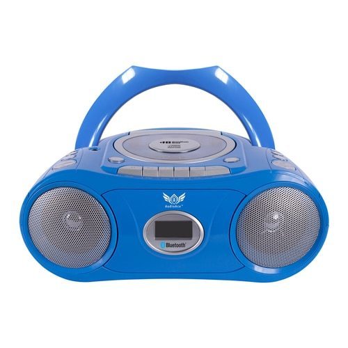 Hamilton LCFW-AA3 6-Person Wireless Blue Flex-PhonesAF with AudioAce Boombox Listening Center and Large Carry Case -