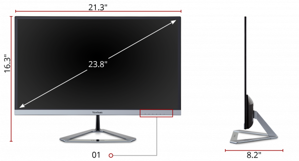 Viewsonic VX2476-SMHD 24" 1080p Frameless IPS Monitor - ViewSonic Corp.