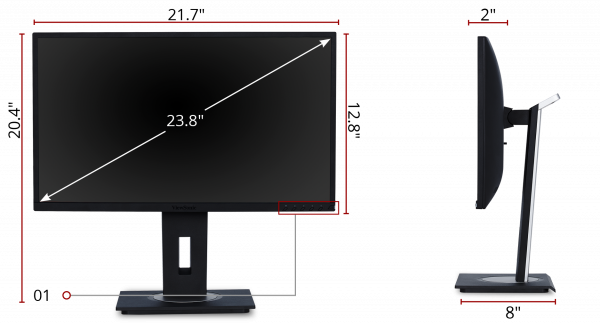 Viewsonic VG2448 24" Ergonomic 40-Degree Tilt 1080p IPS Monitor - ViewSonic Corp.
