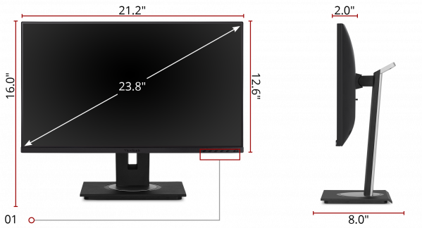 Viewsonic VG2455-2K 24" Ergonomic 40-Degree Tilt 1440p IPS Monitor - ViewSonic Corp.