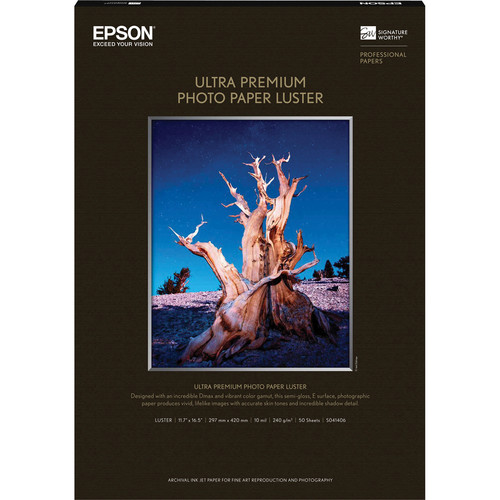 Epson S041406 Ultra Premium Photo Paper Luster (A3 11.7 x 16.5", 50 Sheets) - Epson