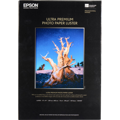 Epson S041407 Ultra Premium Photo Paper Luster (13 x 19", 50 Sheets) - Epson